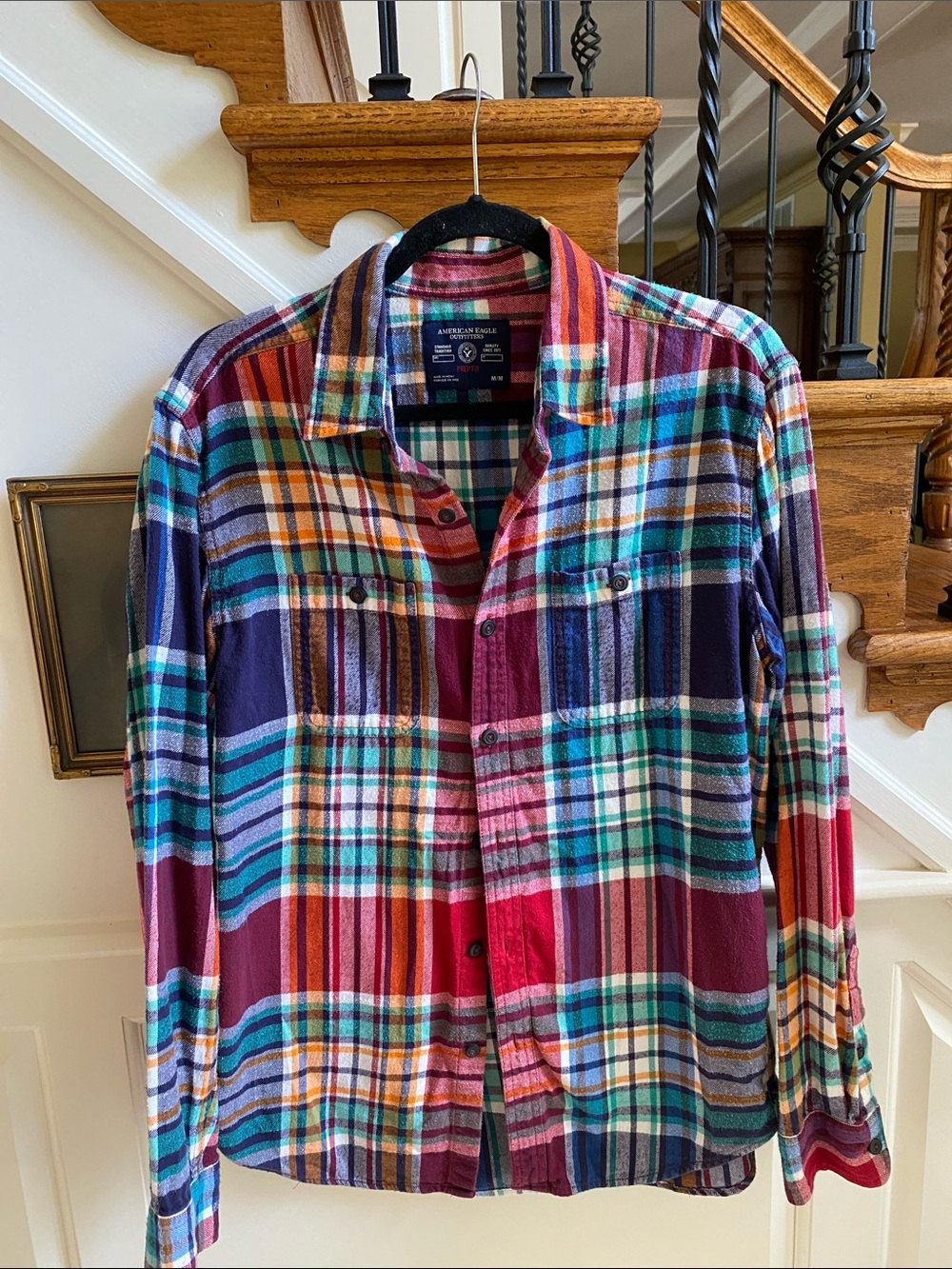 AMERICAN EAGLE 100% Cotton Button Down Flannel Shirt